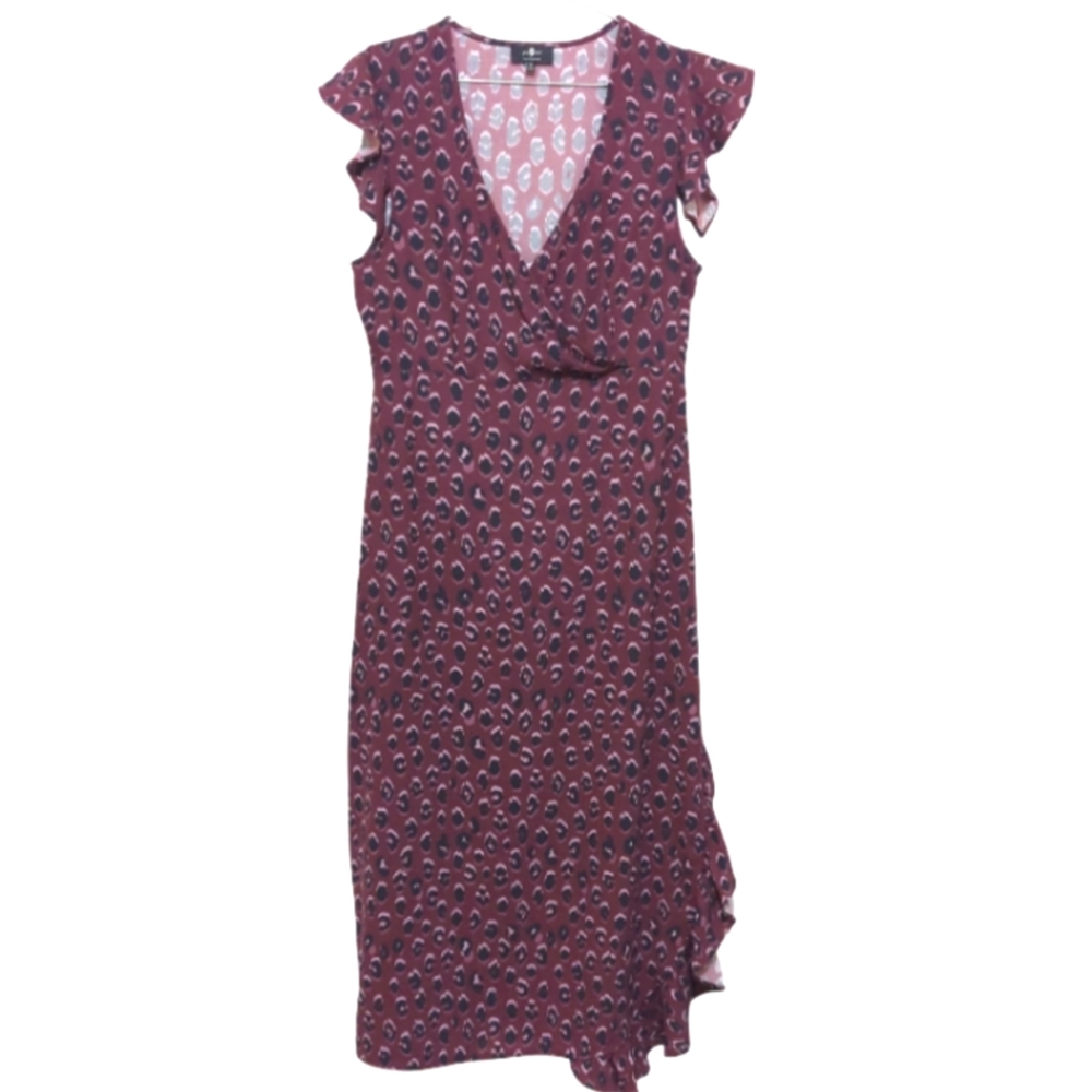 7 For All Mankind | V Neck | Maxi Dress | Abstract | Animal Print | Ruffles |
